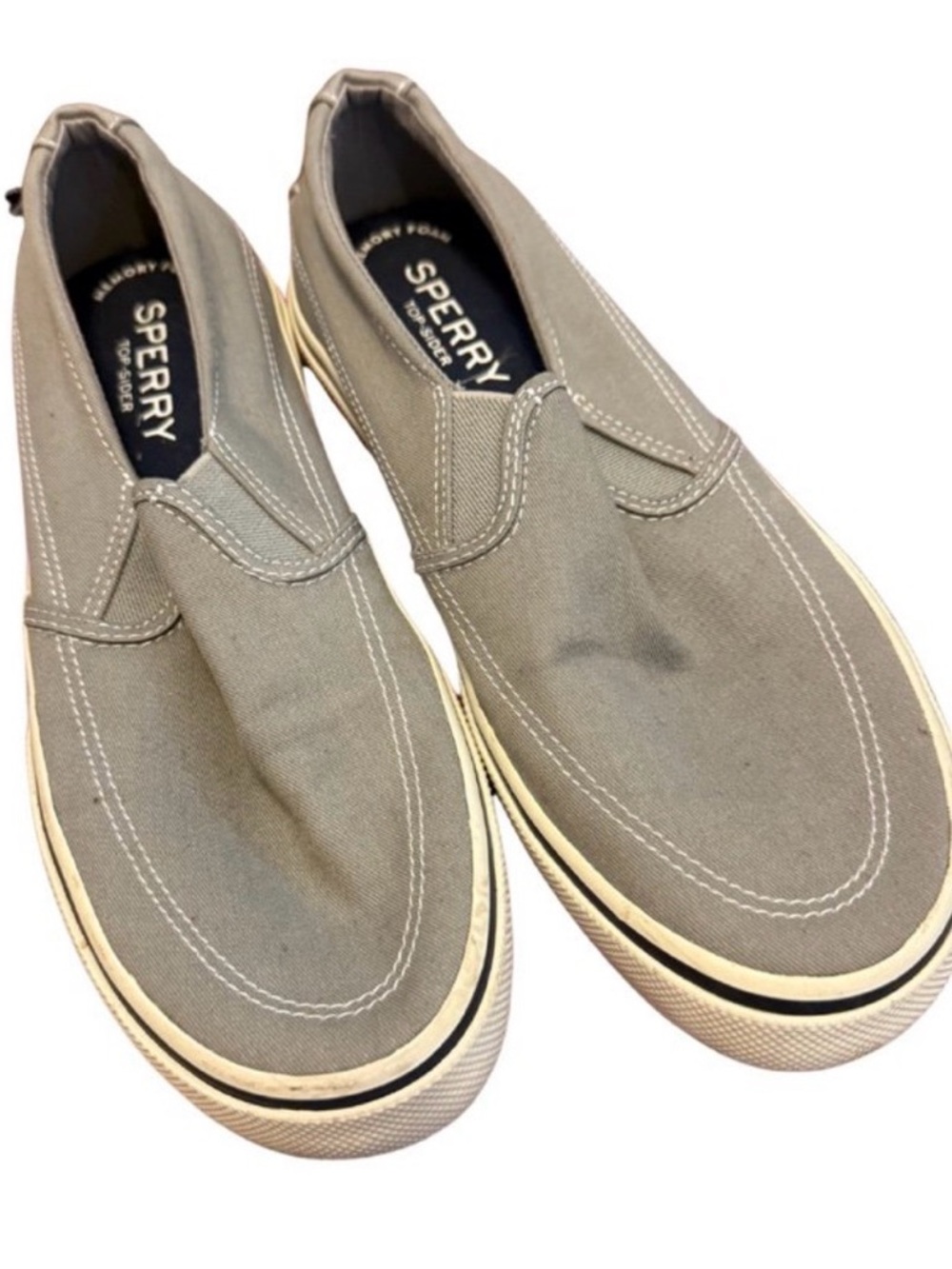 Sperry Men’s Gray Top Slider Memory Foam Canvas Slip-On Shoes